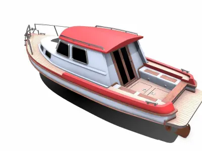 Fishing Boat Low-poly PBR Low-poly 3D model
