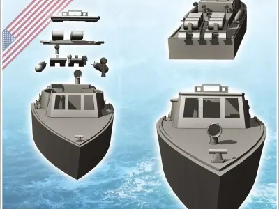 PT-658 patrol torpedo boat  - Modern WW2 WW1 World War Diaroma W 3D print model