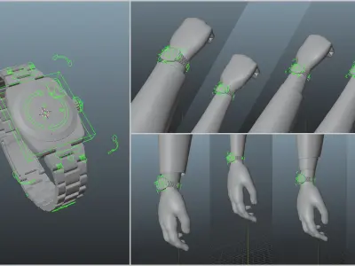 Stainless Steel Watch - Rexas Watch Rigged 3D model