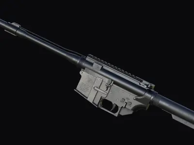 M4A1 receiver with barrel Low-poly 3D model