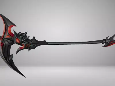 Futuristic Scythe Low-poly 3D model 5