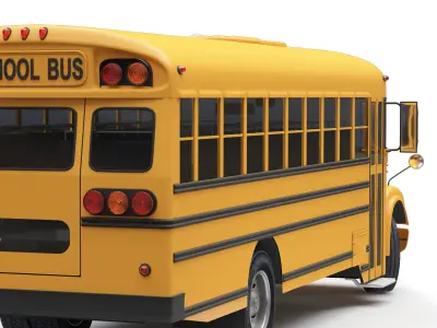  School Bus Blue Bird  3D model