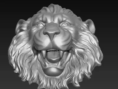 Lion Relief 2   3D model 3D print model