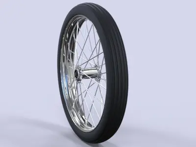 Front wire wheel from dragster 3D model