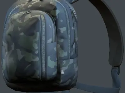 Backpack Camping Generic military human bag storqge baggage Low-poly 3D model 13