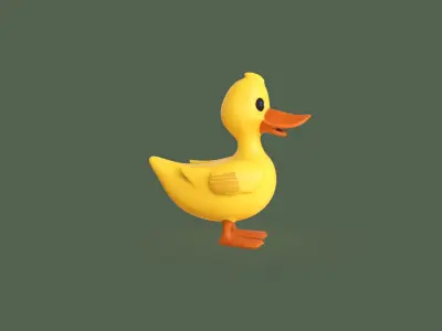 Cartoon Duck Cute 02 Low-poly 3D model