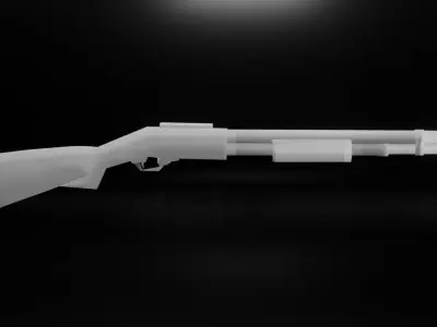 3d model shotgun Low-poly 3D model