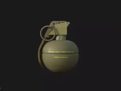 M67 Grenade Low-poly 3D model 4