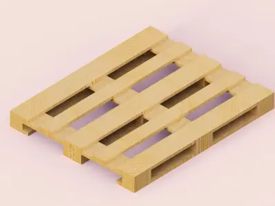 Wooden Pallet with cardboard boxes Free 3D model