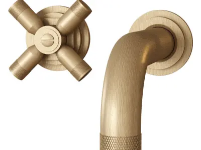 Landmark Industrial wall mounted mixer V717 by Samuel Heath  3D model