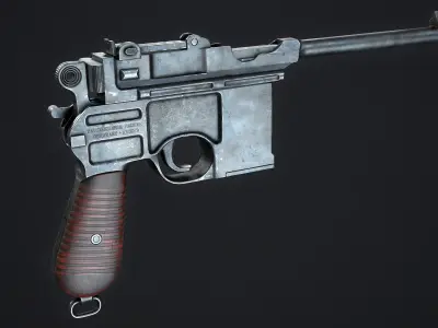 PBR Mauser C96 Low-poly 3D model
