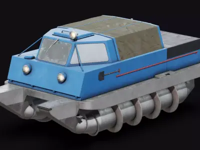 ZIL 29061 Screw propelled vehicle Low-poly 3D model