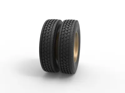 Rear custom wire wheel of semi truck Scale 1 to 25 3D print model