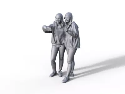 selfie figures for model building model railway diorama 3D print model
