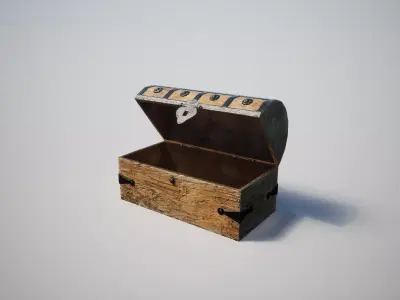 Medieval Chest Low-poly 3D model get
