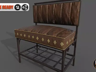 Wrought iron sofa Version 2 Low-poly 3D model