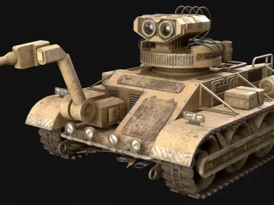 Robot Concept-3-Desert-Dirty Low-poly 3D model