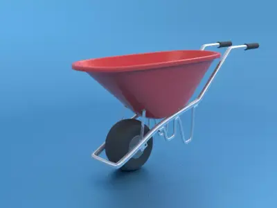 Low Poly Wheel Borrow Low-poly 3D model