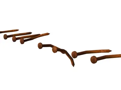 Rusty screws low poly  Low-poly 3D model