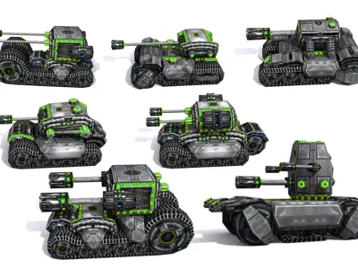 Future combat vehicle collection Low-poly 3D model purchase