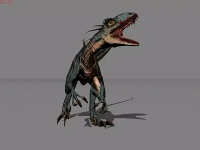 Raptov Blue Animal Low-poly 3D model