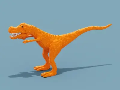 Voxel Dinosaur Low-poly 3D model