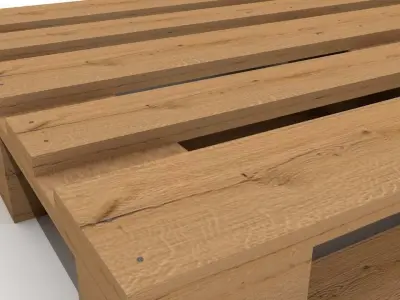 WOODEN INDUSTRIAL PALLET 3D model