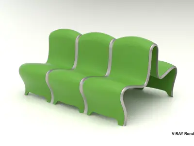 Seating Unit Low-poly 3D model