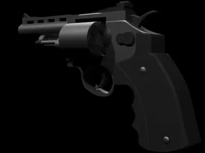 Simple Revolver Caliber 38 Free low-poly 3D model