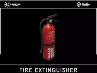 Fire Extinguisher Low-poly 3D model 7