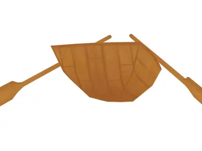 Wooden Boat - Hand Painted 3D model