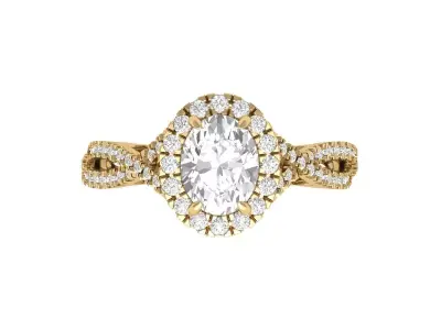 Oval Art Deco Ring 3D print model