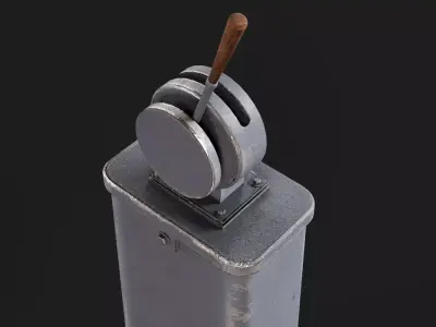 Simple Old Industrial Control Post old 3D model