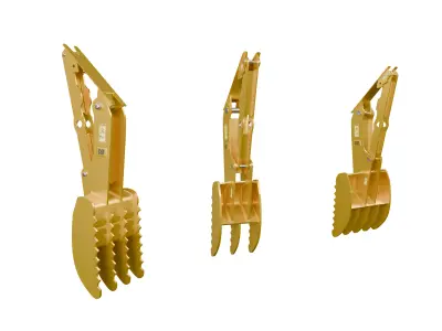 CAT excavator Stiff Link Thumb 3 - 4 and 5 tooth 3D model Low-poly 3D model