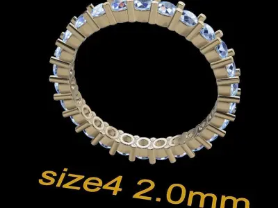 Diamond Infinity Wedding Band or Fashion Band Size 4 3D print model