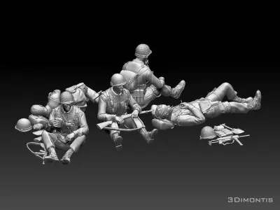 American soldiers ww2 3D print model