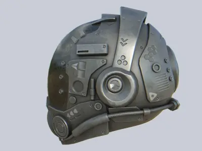 Scifi helmet Low-poly 3D model get