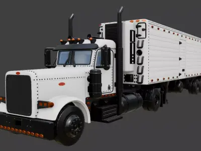 PETERBILT refrigerated semi-trailer 3D print model