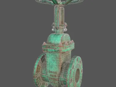 Industrial valve Low-poly 3D model