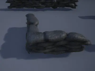 Sandbag pile of rocks 3D model