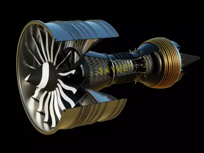 High Poly Airplane Jet Engine 3D model 3D model