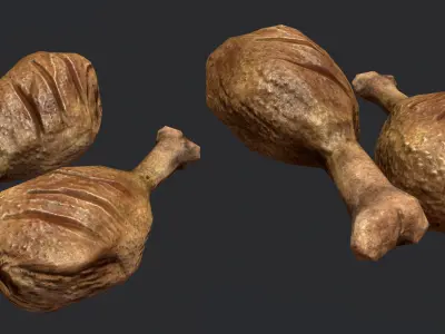 Chicken Leg Free low-poly 3D model purchase