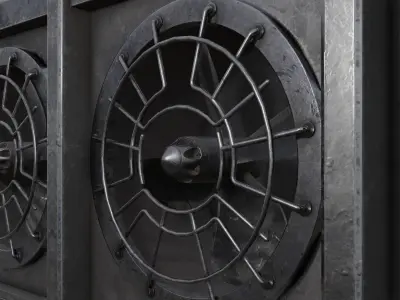 Ventilator metal room Low-poly 3D model