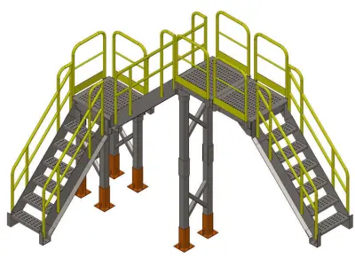Rooftop Access Stairs Low-poly 3D model