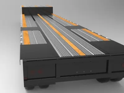 Drop deck trailer Free 3D model