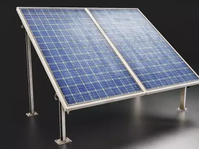 Solar Panel Array 3D Model Low-poly 3D model