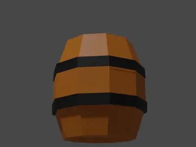 Low Poly Blender Barrel Model Low-poly 3D model