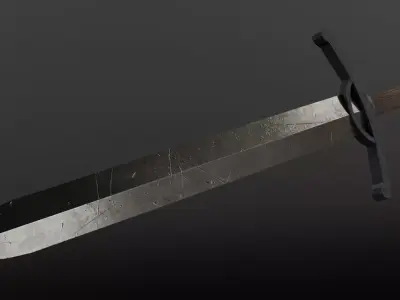  Medieval Fantasy Warborn Sword Weapon Game Ready PBR Low-poly 3D model