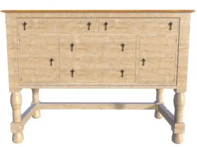 Low Poly Antique Drawer Low-poly 3D model
