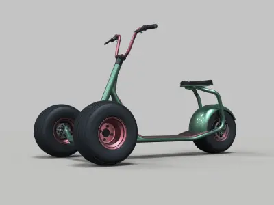 Electric trike scooter concept 3D model
